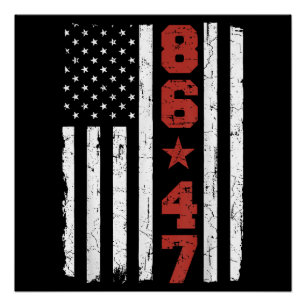 Retro Vintage USA-Flagge 86 47 Anti Trump Poster