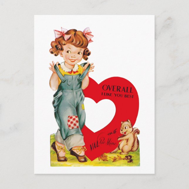 Retro Vintage Valentine Feiertagspostkarte (Vorderseite)