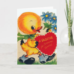 Retro Vintage Valentineente addieren Feiertagskarte