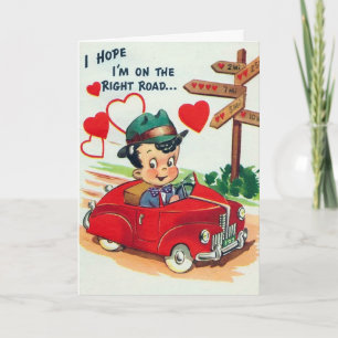 Retro Vintage Valentinemann Feiertagskarte