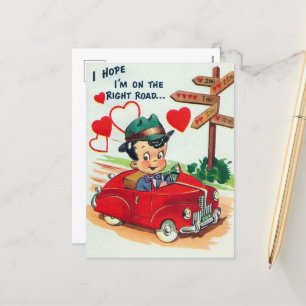 Retro-Vintage-Valentinsmann Feiertagspostkarte