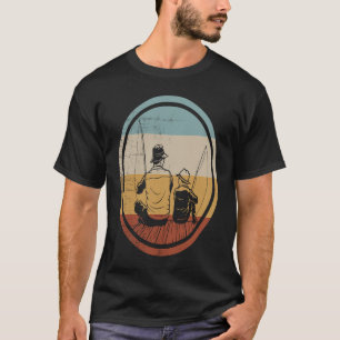 Retro Vintage Vater und Sohn beim Angeln T-Shirt