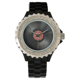 Retro Vintage Vinylaufzeichnungs-Uhr - Schmuck u. Armbanduhr