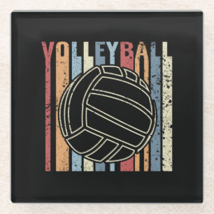 Retro Vintage Volleyball Glasuntersetzer