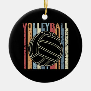 Retro Vintage Volleyball Keramik Ornament