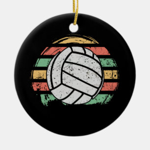 Retro Vintage Volleyball Keramik Ornament