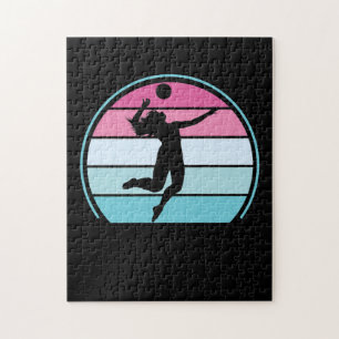 Retro-Vintage-Volleyball Mädchen Puzzle