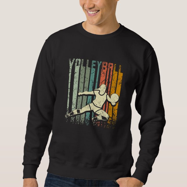Retro Vintage Volleyball Premium Sweatshirt (Vorderseite)