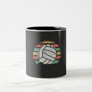 Retro Vintage Volleyball Zweifarbige Tasse