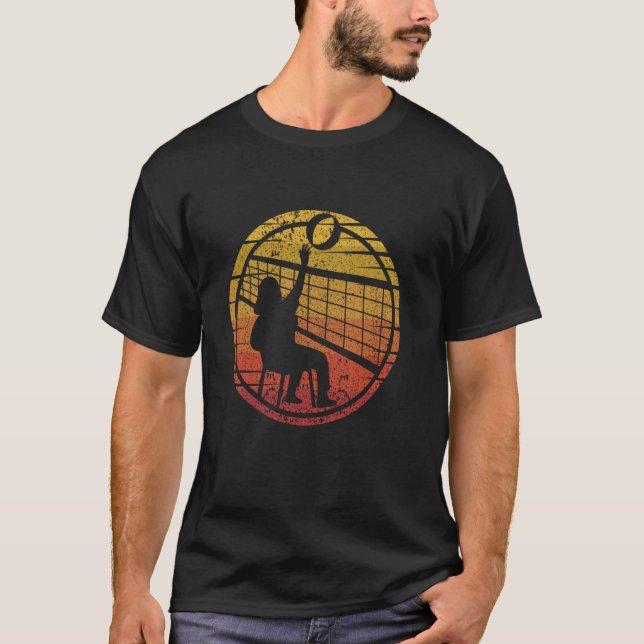 Retro Vintage Volleyballer Designstuhl Volleyball T-Shirt (Vorderseite)
