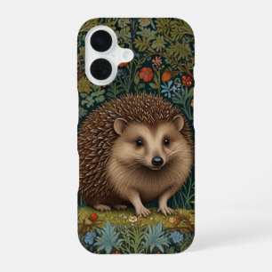 Retro-vintage-Wald-Igel Wald botanisch iPhone 16 Hülle