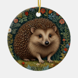 Retro-vintage-Wald-Igel Wald botanisch Keramik Ornament