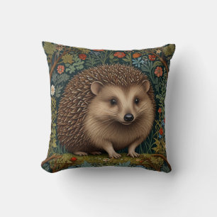 Retro-vintage-Wald-Igel-Wald-botanisch Kissen