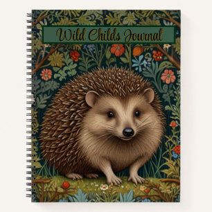 Retro-vintage-Wald-Igel Wald botanisch Notizbuch