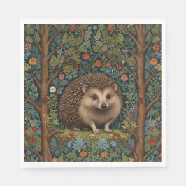 Retro Vintage Wälder Igel Wälder botanischen Serviette