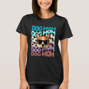Retro Vintage walisische Corgi Hund Mama Cool Sonn T-Shirt