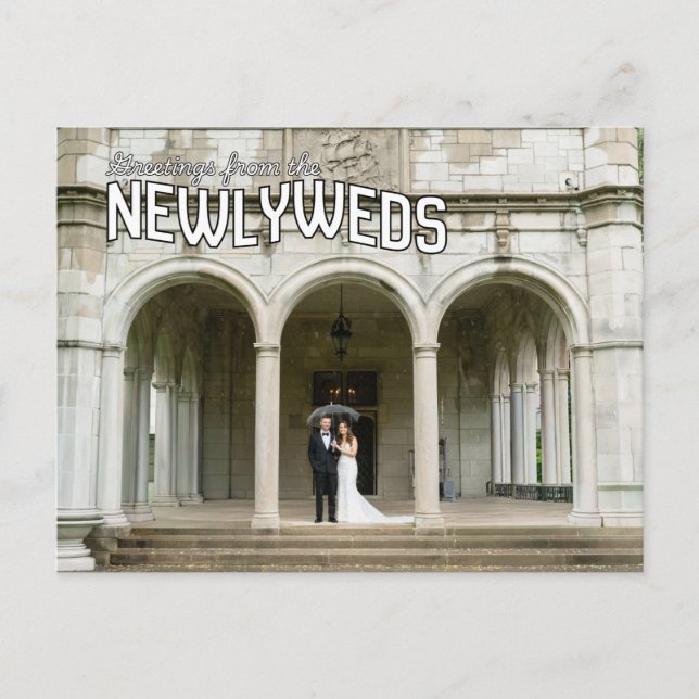 Retro Vintage Wedding Thank You Post Card Postkarte (Vorderseite)