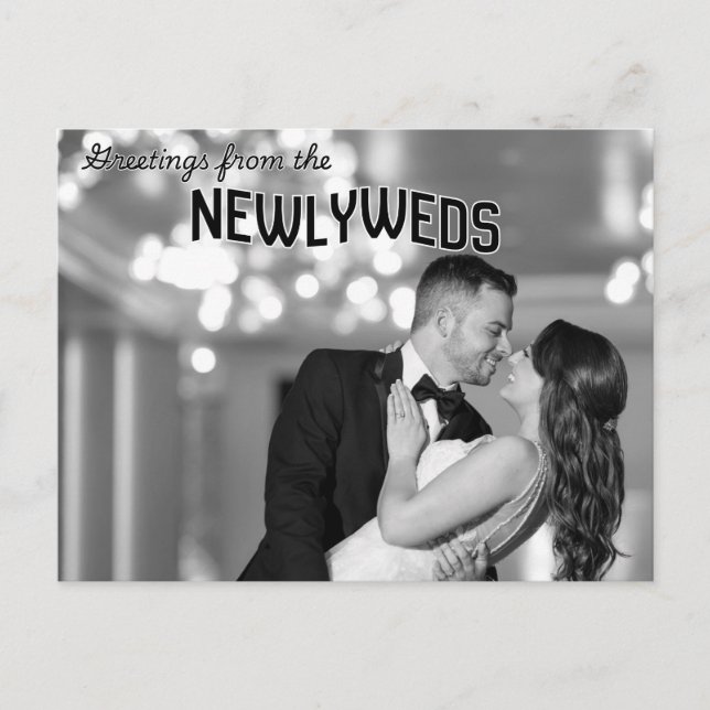 Retro Vintage Wedding Thank You Post Card Postkarte (Vorderseite)