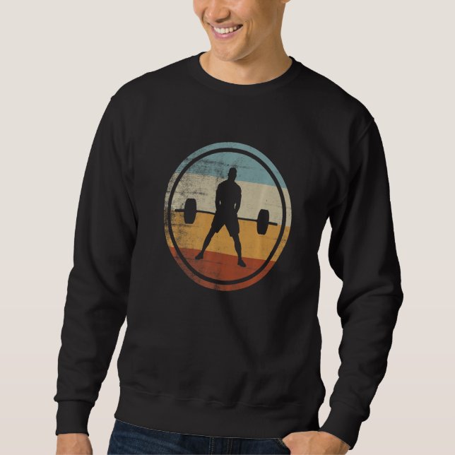 Retro Vintage Weightlifter Powerlifting Weightlift Sweatshirt (Vorderseite)