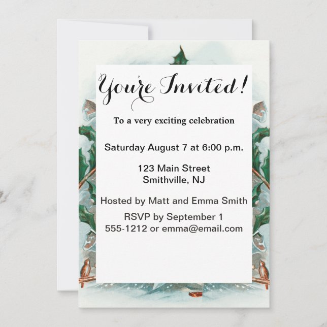 Retro Vintage Weihnachten Cooler Weihnachtsmann Einladung (Vorderseite)