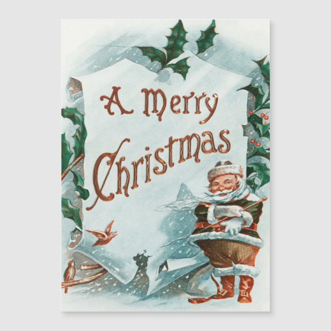 Retro Vintage Weihnachten Cooler Weihnachtsmann Magnetkarte (Vorderseite)
