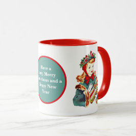 Retro Vintage Weihnachten Dame hinzufügen Tasse