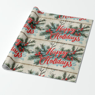 Retro Vintage Weihnachten Mitte Jahrhundert Yuleti Geschenkpapier