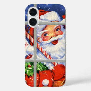 Retro Vintage Weihnachten Santa iPhone 16 Hülle