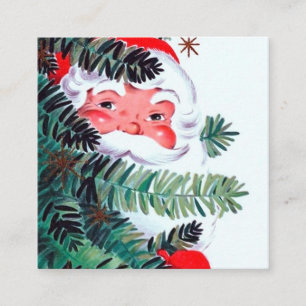 Retro Vintage Weihnachten Santa Claus Quadratische Visitenkarte