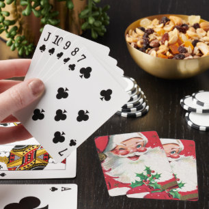retro vintage Weihnachten Santa Feiertag  Spielkarten