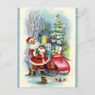 retro-vintage-Weihnachten-Santa Feiertagspostkarte