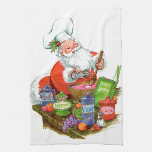 retro vintage Weihnachten Santa Ferien Geschirrtuch