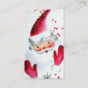 Retro-Vintage-Weihnachten-Santa- Grußkarte Visitenkarte