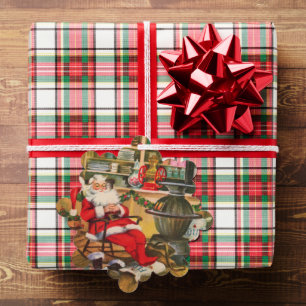 Retro Vintage Weihnachten Santa Nachricht hinzufüg Ornament Karte