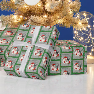 retro vintage Weihnachten Santa Rentier gekachelte Geschenkpapier