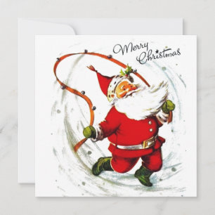 Retro Vintage Weihnachten Santa Seilspringen