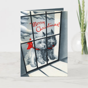 retro vintage Weihnachten Scottie-Hunde fügen Sent