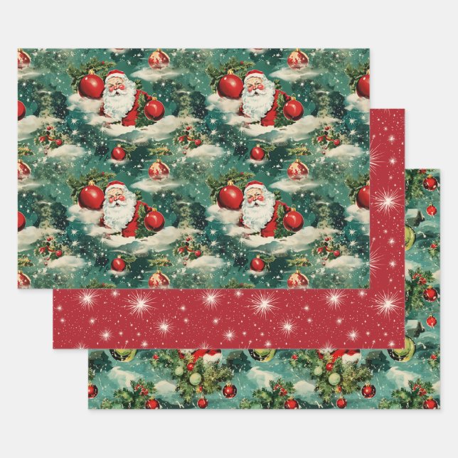 Retro Vintage Weihnachten: Weihnachten Winterfreud Geschenkpapier Set (Set)