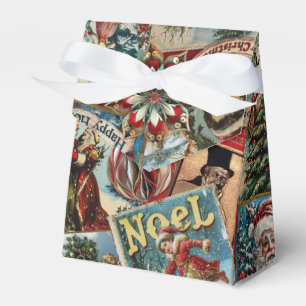 Retro-Vintage-Weihnachten: Weihnachtscollage Geschenkschachtel
