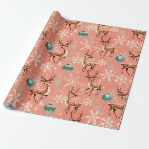 Retro-Vintage-Weihnachts-Rentier II-Geschenkpapier Geschenkpapier