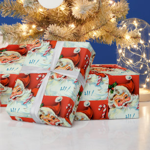 Retro-Vintage-Weihnachts-Santa-Party-Verpackung Geschenkpapier