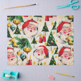 Retro-Vintage-Weihnachts-Santas-Stil F2 Seidenpapier