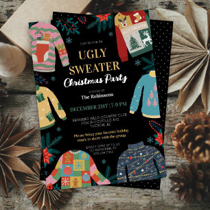 Retro Vintage Weihnachts-Weihnachtsfeier Einladung