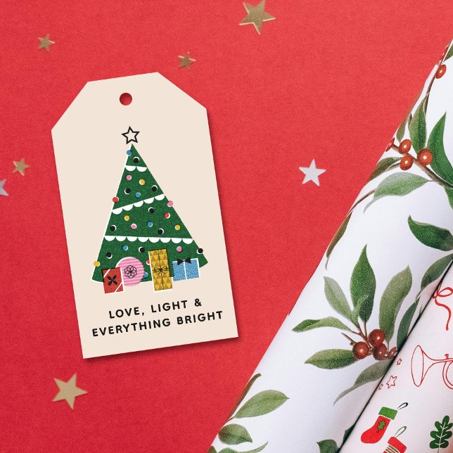 Retro-Vintage-Weihnachtsbaum-Geschenk-Anhänger Geschenkanhänger (Von Creator hochgeladen)