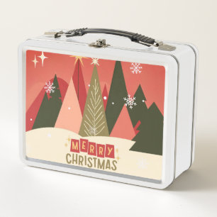 Retro-/Vintage-Weihnachtsbaum Metall Brotdose