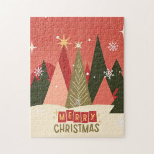 Retro-/Vintage-Weihnachtsbaum Puzzle