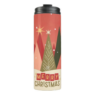 Retro-/Vintage-Weihnachtsbaum Thermosbecher