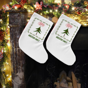 Retro Vintage Weihnachtsbaum und Kranz Minimalisti Kleiner Weihnachtsstrumpf