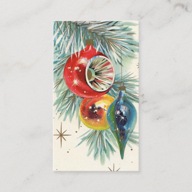 Retro Vintage Weihnachtsbirnen addieren Visitenkarte (Vorderseite)