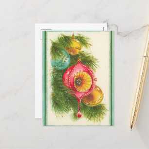 retro-vintage-Weihnachtsbirnen Feiertagspostkarte